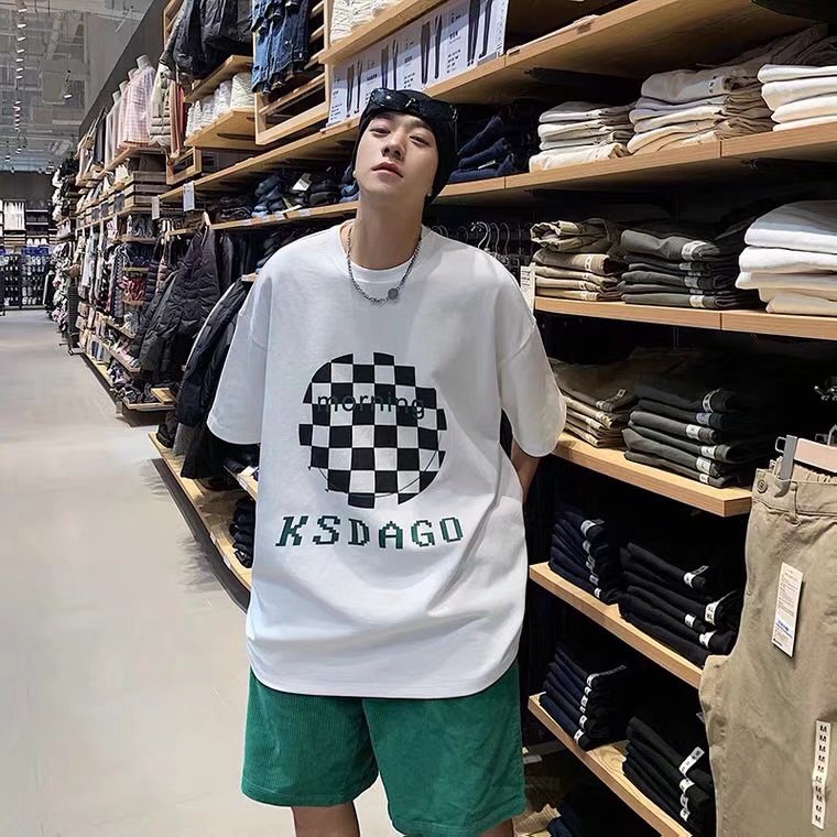 Áo Thun Tay Ngắn Cổ Tròn In Hình Thương Hiệu Thời Trang Cho Nam Size M-5XL