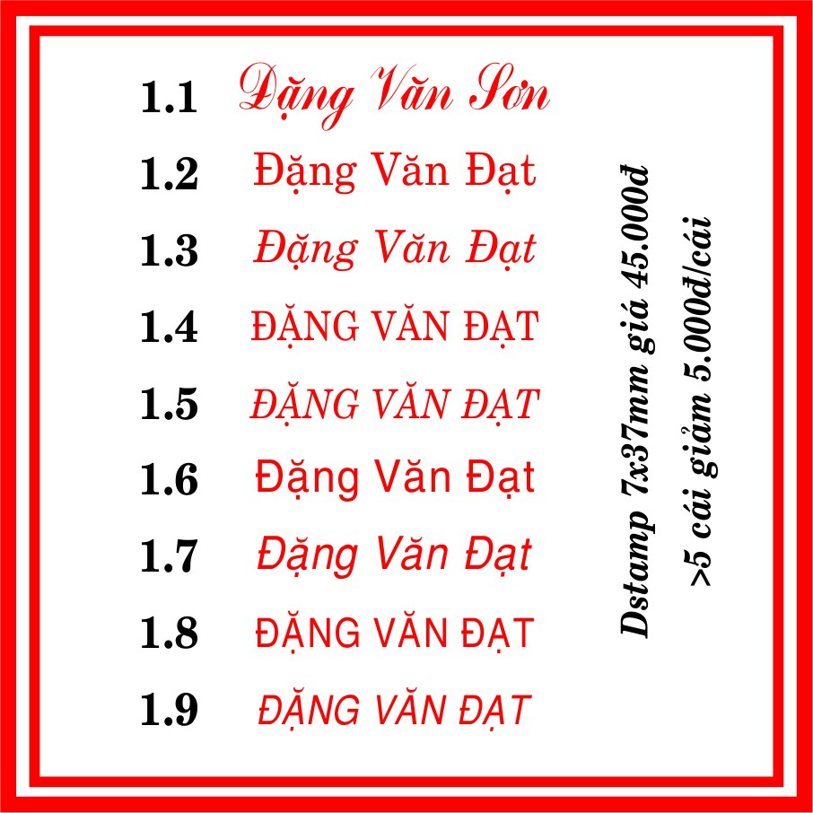 Dấu tên - dstamp- thường
