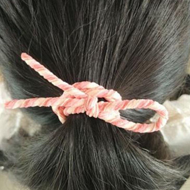 Dây Buộc Tóc Cao Su Thắt Nút Phong Cách Hàn Quốc