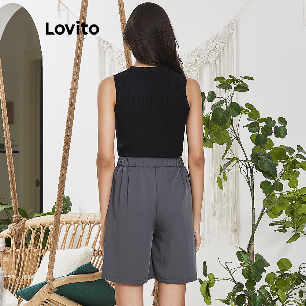  Áo không tay Lovito màu trơn đơn giản L02111 (xanh lá/đen) | BigBuy360 - bigbuy360.vn