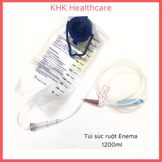 Túi Súc Ruột Enema thải độc đại tràng bằng cafe theo phương pháp Gerson dung tích 1200ml, kèm dây truyền