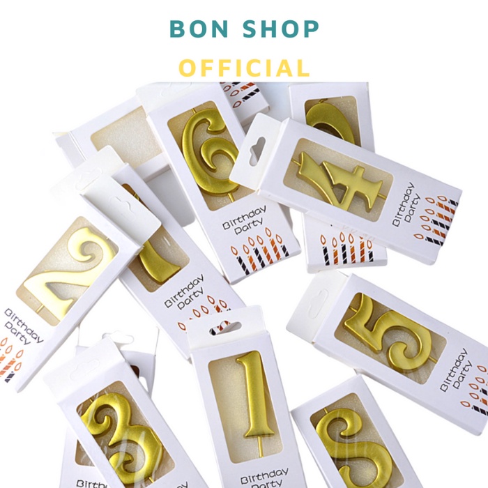 COMBO 100 Nến số sinh nhật nhũ kim óng ánh phong cách Hoàng Gia