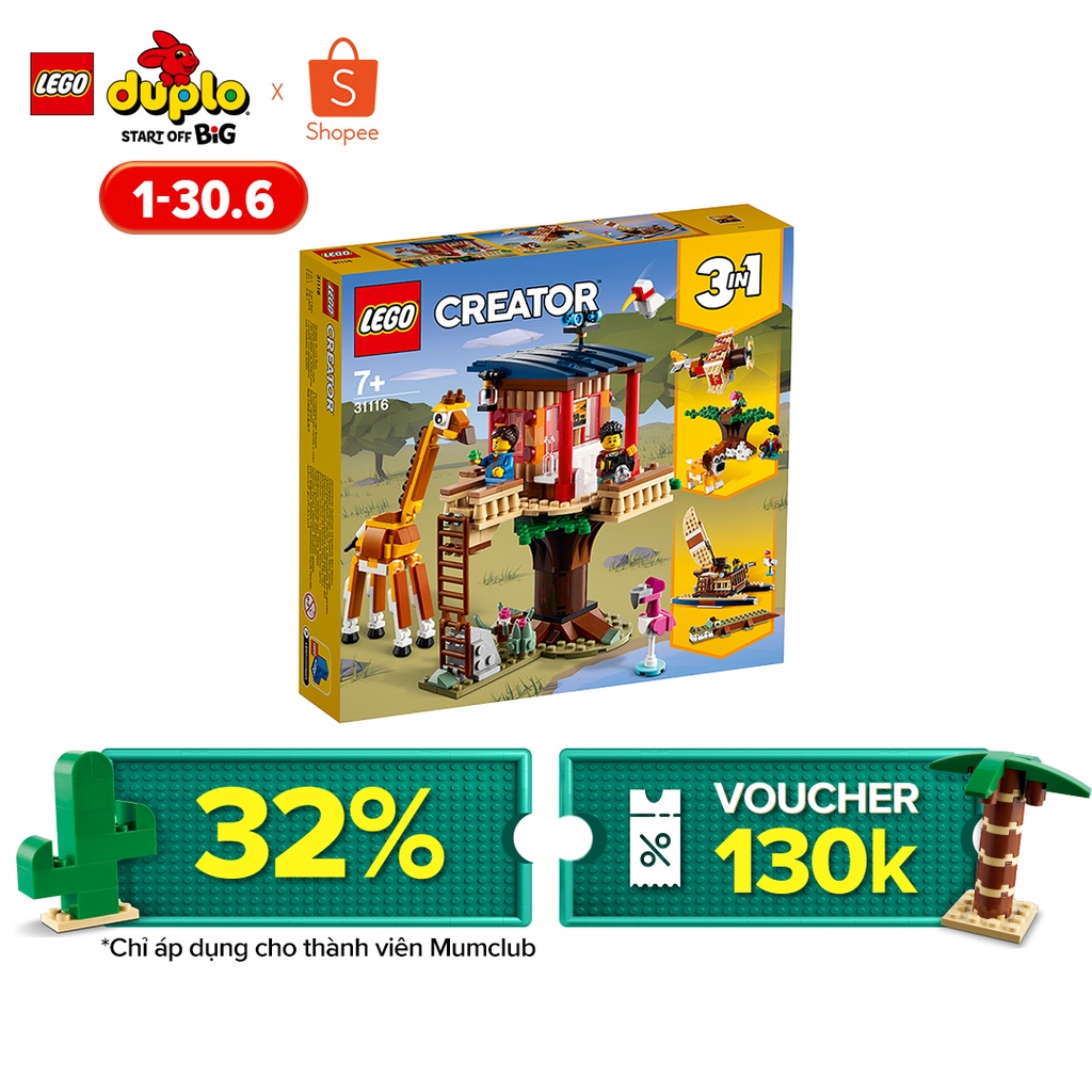 LEGO CREATOR 31116 Nhà Cây Safari ( 397 Chi tiết)