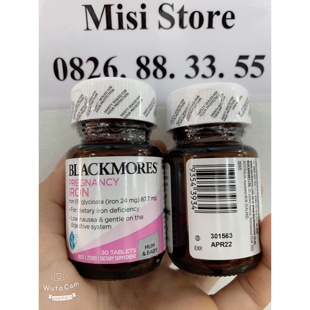 (Combo 2 lọ ) Sắt cho bà bầu Blackmores Pregnancy Iron, lọ 30 viên ( Mẫu Mới)