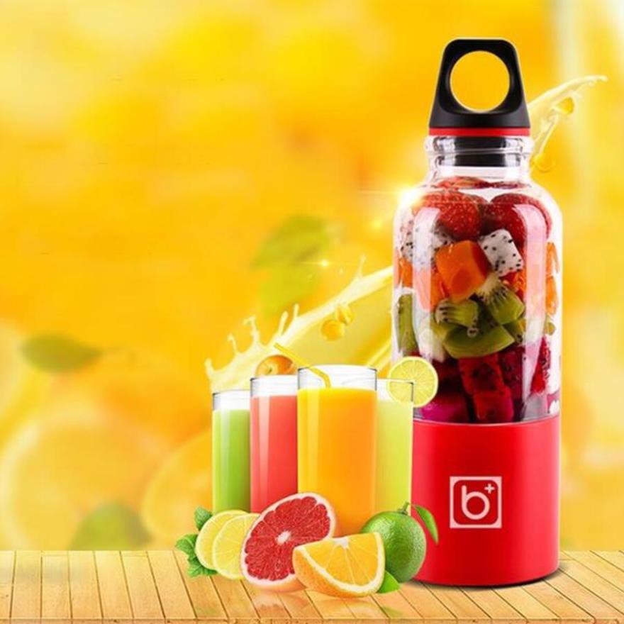 Máy Xay Sinh Tố, Máy Say Sinh Tố Cầm Tay Mini Sạc Pin 4 Lưỡi BINGO JUICER CUP 500Ml, Bảo Hành 12 Tháng