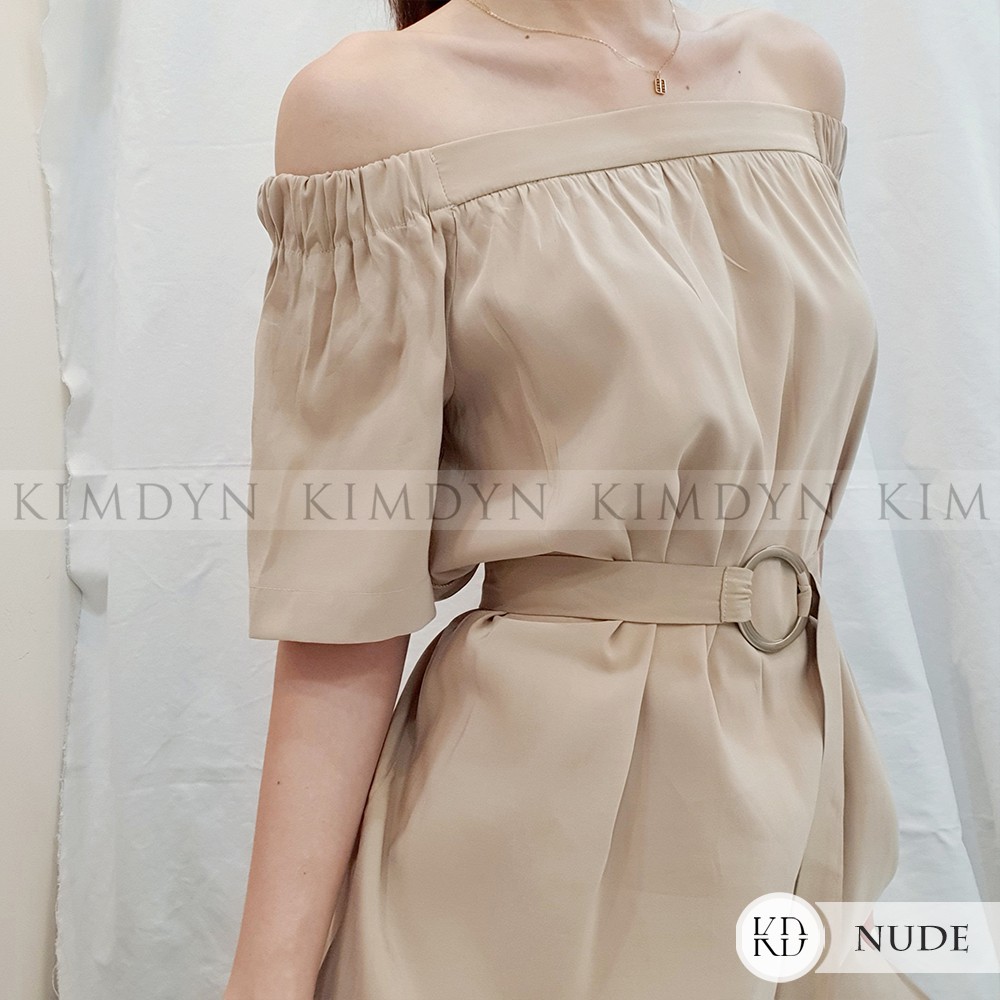 Đầm suông trễ vai nữ tính KIMDYN [KDD02]