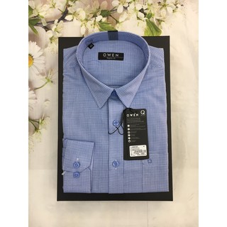 ÁO SƠ MI OWEN MẪU MỚI  KẺ CARO XANH TRẮNG