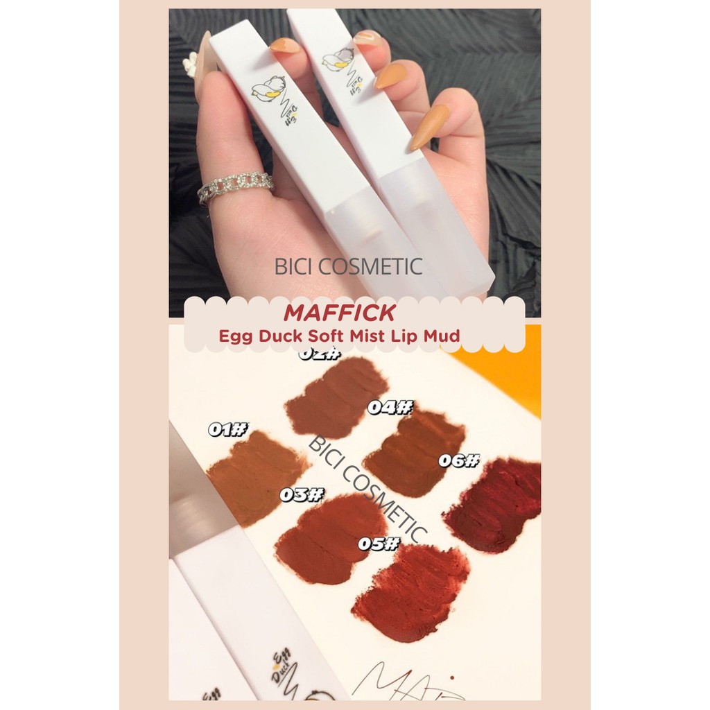 Son Kem Lì MAFFICK Vịt trắng Egg Duck Soft Mist Lip Mud Nội Địa Trung Chính Hãng