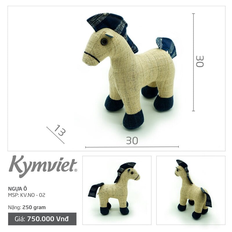 Đồ Chơi Nhồi Bông Hình Ngựa Cao Cấp Kymviet Vải Thổ Cẩm Craft [NCCTC-2207]