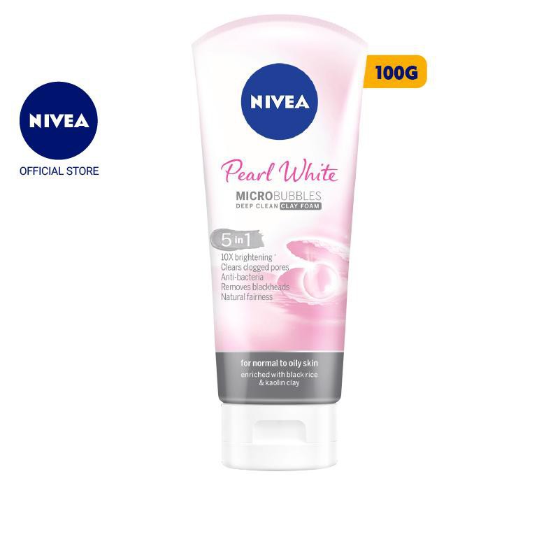 Sữa rửa mặt đất sét trắng da ngọc trai Nivea Pearl White Tuýp 100g
