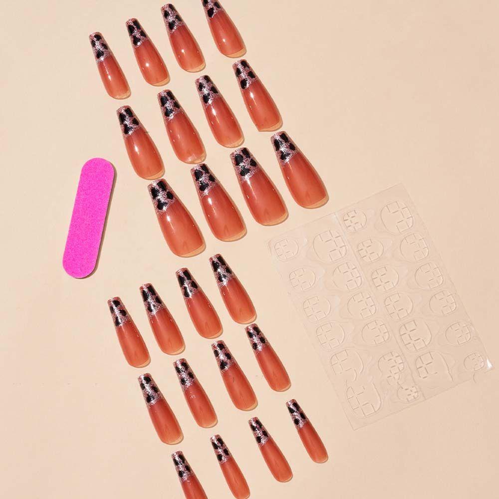 Hộp 24 Móng Tay Giả Trang Trí Nghệ Thuật|Kim Tuyến Lấp Lánh Trang Trí Móng Tay