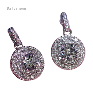 Bông Tai Đính Đá Zircon Tròn Phong Cách Cổ Điển Thời Trang Đơn Giản Cho Nữ