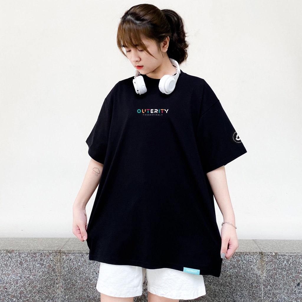 Áo thun tay lỡ Outerity vải cotton siêu thời trang, Áo Phông Unisex Nam Nữ