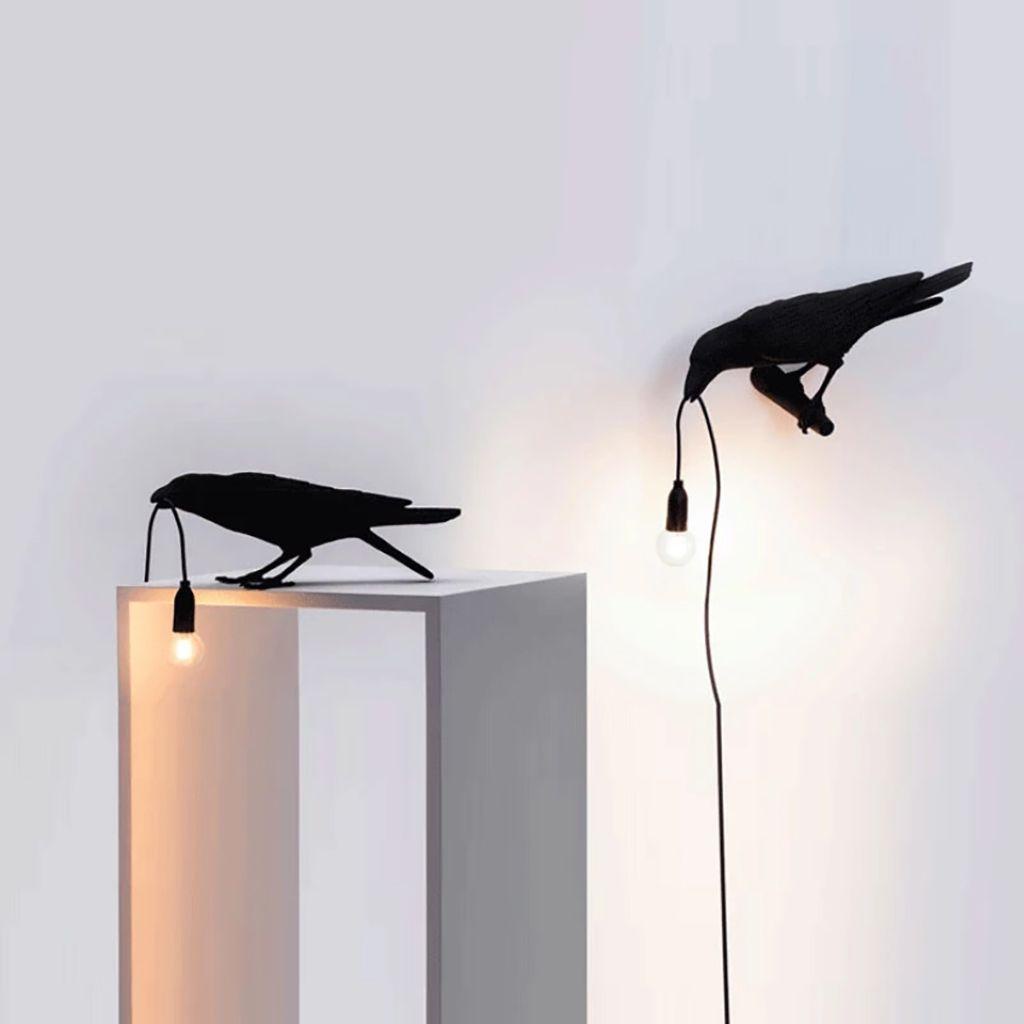 Đèn Gắn Tường Hình Chú Chim May Mắn Bằng Nhựa Resin Phong Cách Bắc Âu Hiện Đại