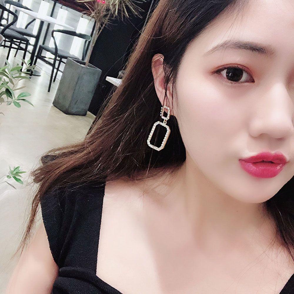 Bông Tai Hình Chữ Nhật Phong Cách Hàn Quốc Thanh Lịch Cho Nữ