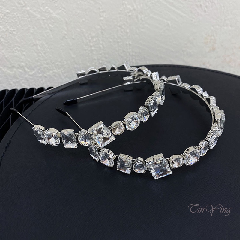 GETNOIVAS Băng Đô Cài Tóc Trang Trí Đính Đá Lấp Lánh Cỡ 15cm Bằng Hợp Kim