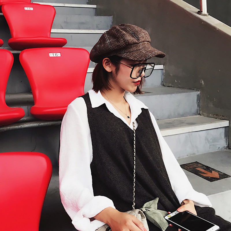 Mũ chất liệu cotton phong cách Newsboy thời trang