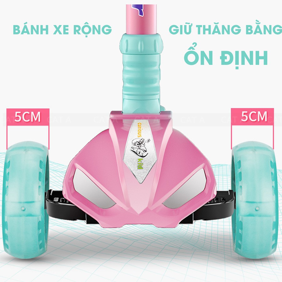 [BH Chính Hãng] XE TRƯỢT SCOOTER  CAO CẤP JC741  -  Bánh xe cao su có đèn phát sáng, gấp gọn, tải trọng cao !