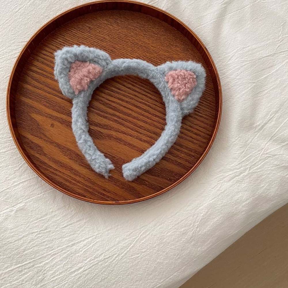 Băng đô tai mèo bằng vải bông dễ thương nhiều màu sắc