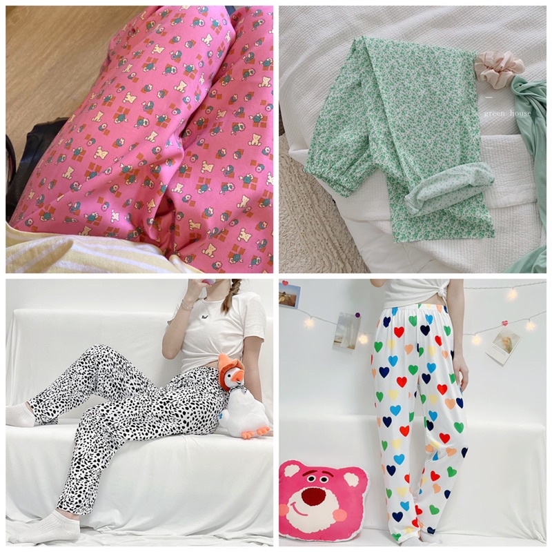 Quần bông cotton cạp chun mặc nhà siêu xinh Ulzzang- ORD