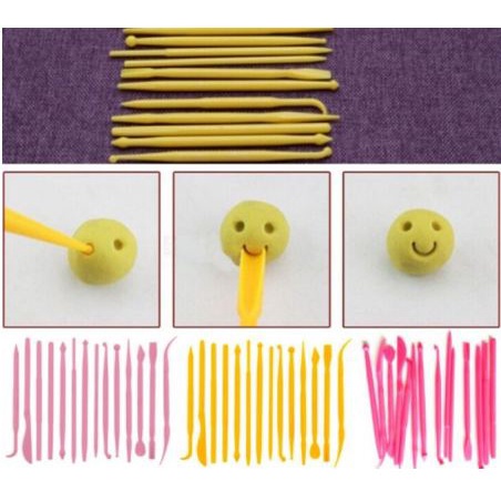 Bộ dụng cụ tạo hình đất sét, làm bánh đa năng 14c - 28 đầu