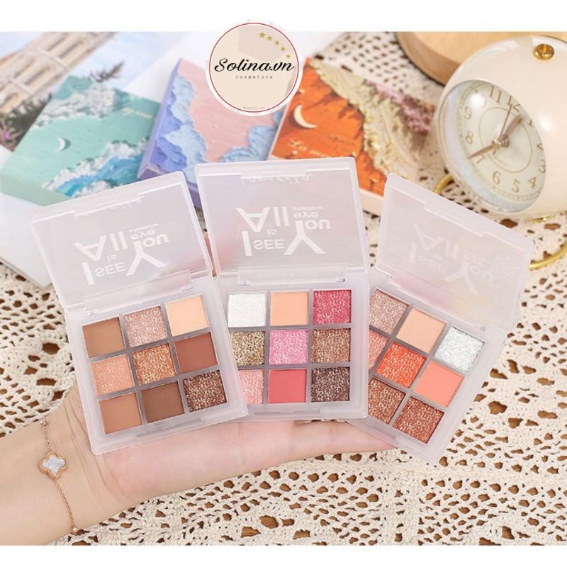 [Bán Buôn Sỉ] Bảng Phấn Mắt Nhũ Lì 9 Ô Vuông Lameila Baby BB1 P52 Dikalu | BigBuy360 - bigbuy360.vn