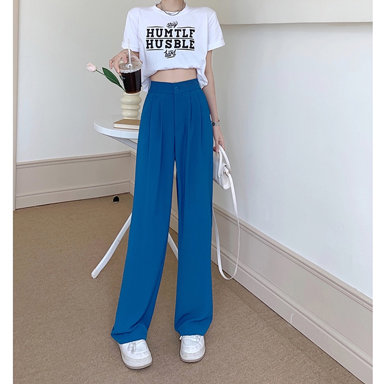 Quần ống rộng Lưng Cao Thời Trang Hàn Quốc Cho Nữ