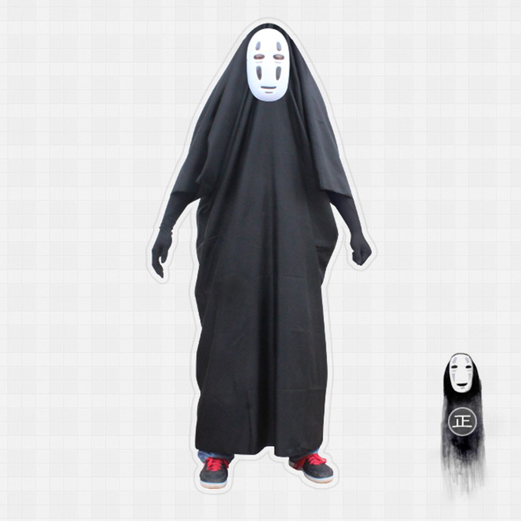 Bộ trang phục hóa trang nhân vật Vô Diện gồm áo choàng mặt nạ và găng tay