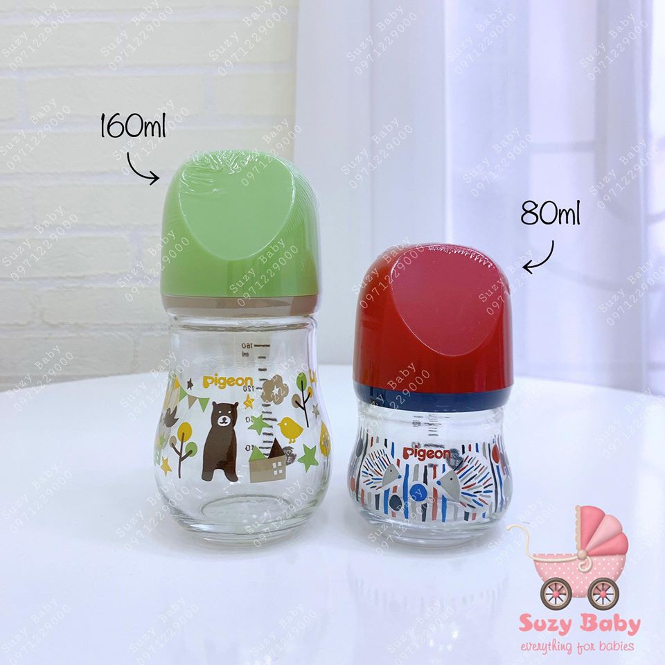 Phiên bản giới hạn) Bình sữa Pigeon nội địa Nhật My Precious thủy tinh cổ rộng (bình thần thánh) 80ml 160ml