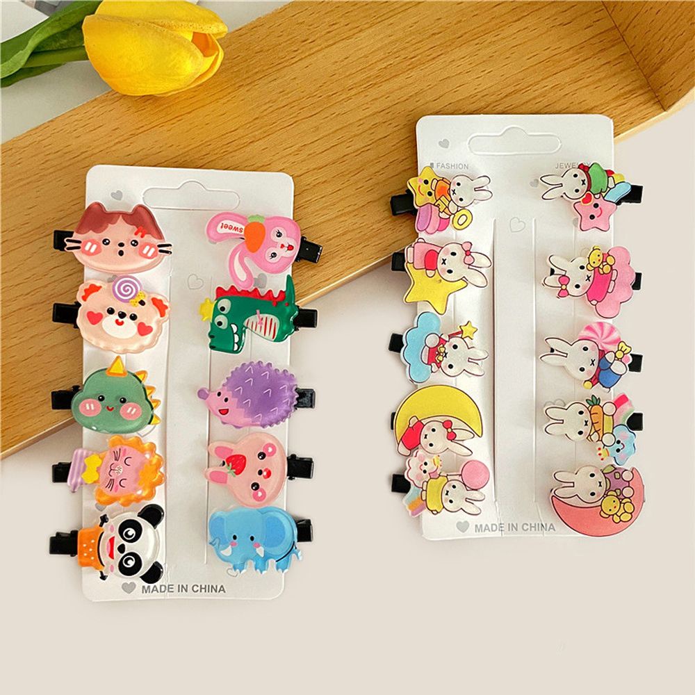 Kẹp tóc nhựa acrylic 2LIFE họa tiết động vật hoạt hình dễ thương cho bé