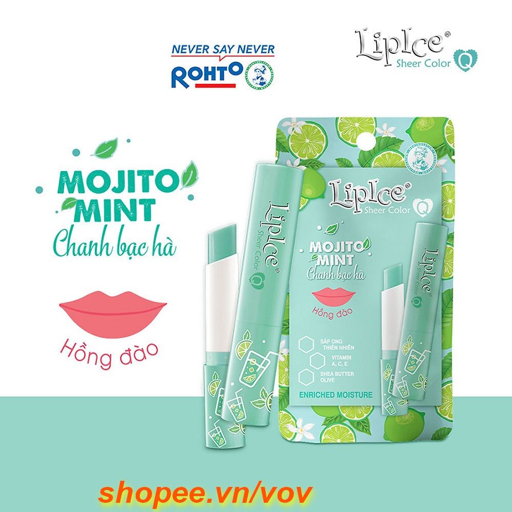 Son Dưỡng Có Màu 2.4G Lipice Sheer Color Q Mojito Mint Hồng Đào