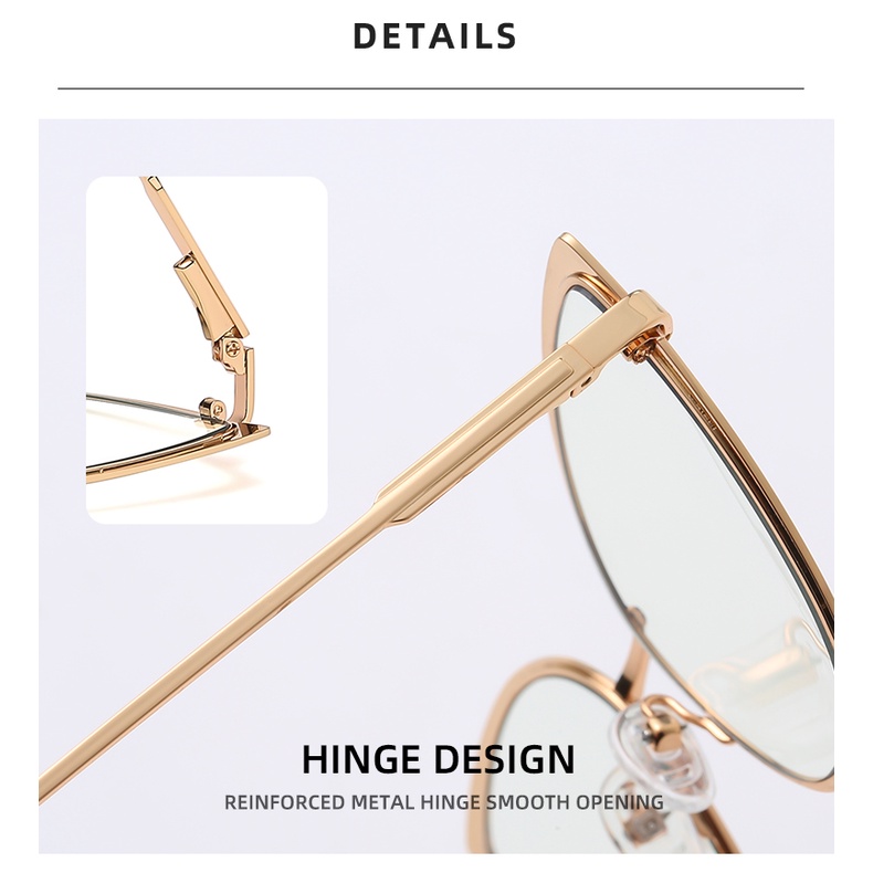 Mắt kính gọng kim loại chống ánh sáng xanh ZELIN phong cách âu mỹ wh547