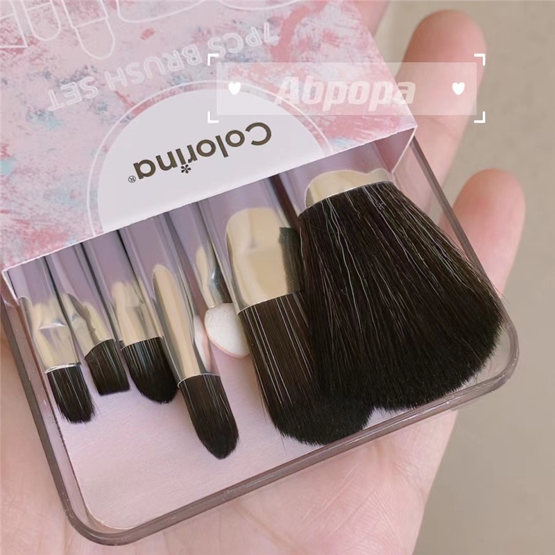 Abpopa COLORINA® Set Bảy Cọ Trang Điểm Phấn Mắt Má Hồng Phấn Phủ Lông Mềm