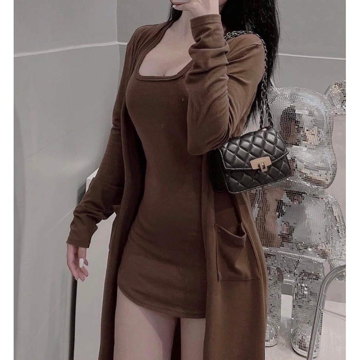 Túi C.Kk khóa gập sz Mini 15 CM, FREESHIP,2 màu đen , be giá rẻ shopduyencuong388