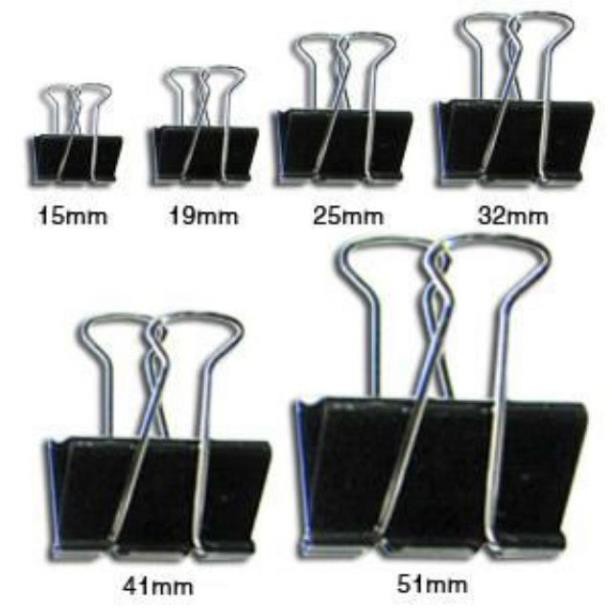 Kẹp bướm/ Kẹp tài liệu ĐEN Gstar/ Double A 15mm-19mm-25mm