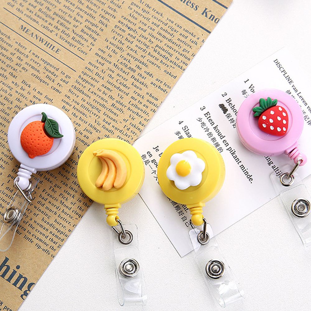 Dây Móc Chìa Khóa Có Kẹp Gắn Huy Hiệu ID Trái Cây Bền Bỉ Dễ Thương Dành Cho Bác Sĩ/Y Tá