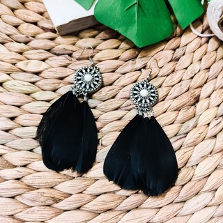 Khuyên 4 lông - Khuyên tai boho