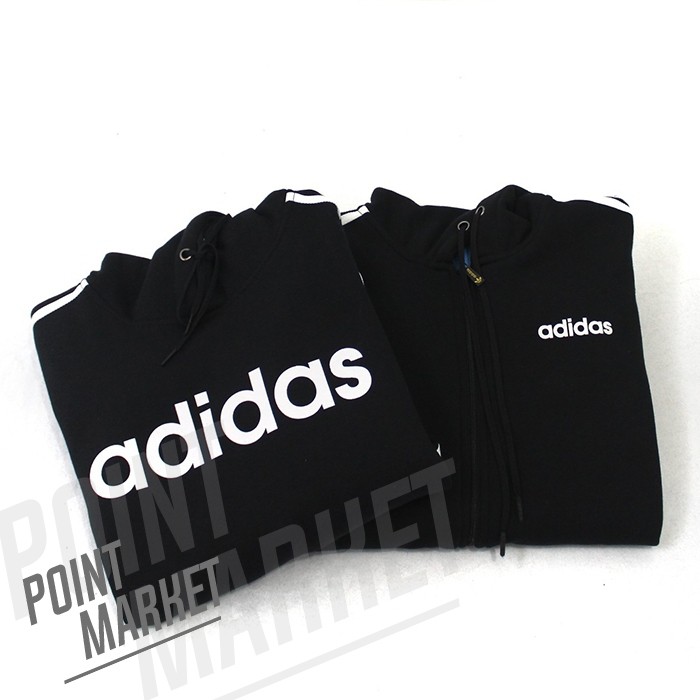 Áo Khoác Hoodie Adidas_3 Phối Sọc Màu Đen Cá Tính