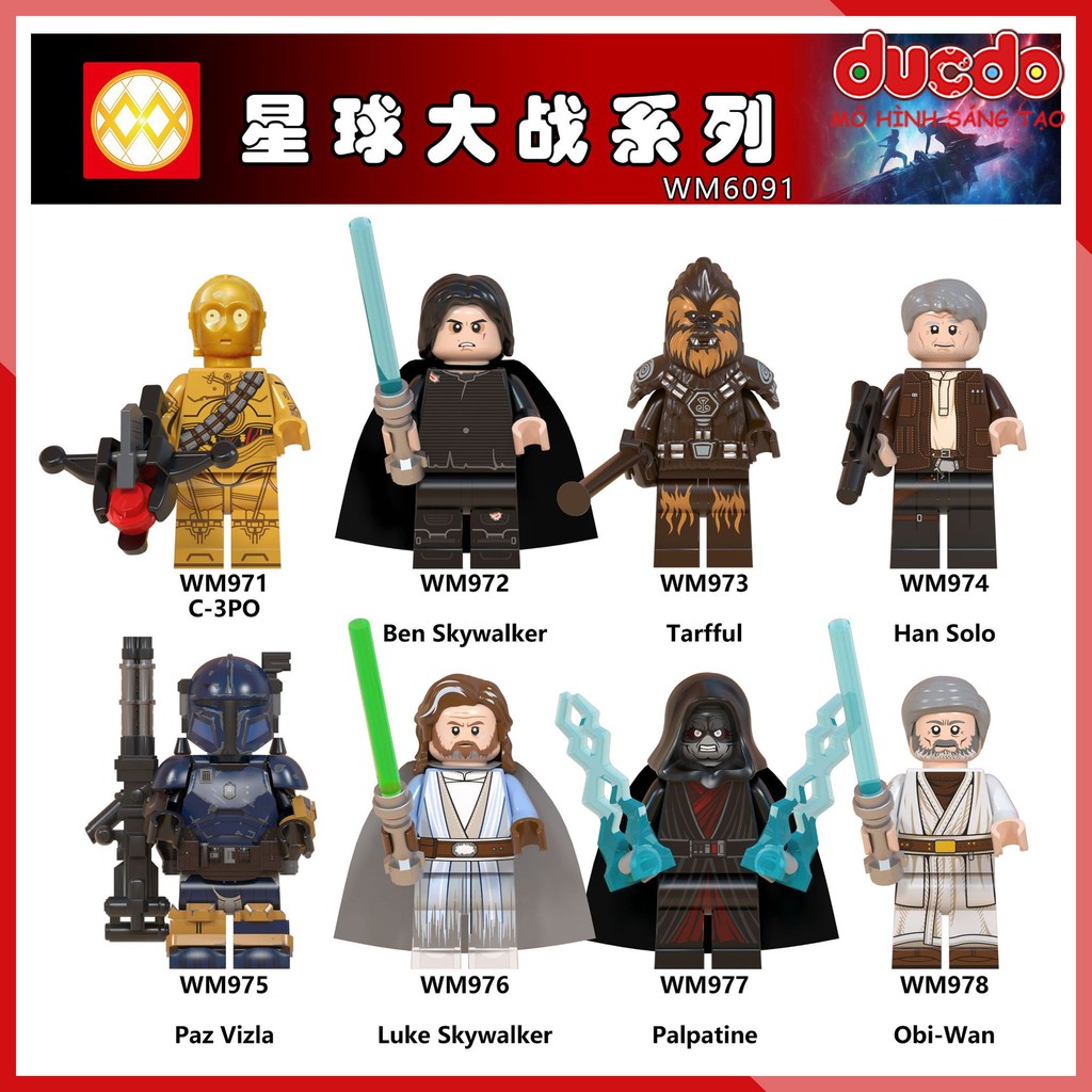 Minifigures các nhân vật trong Star Wars tuyệt đẹp - Đồ chơi Lắp ghép Xếp hình Mini Mô hình WM 6091