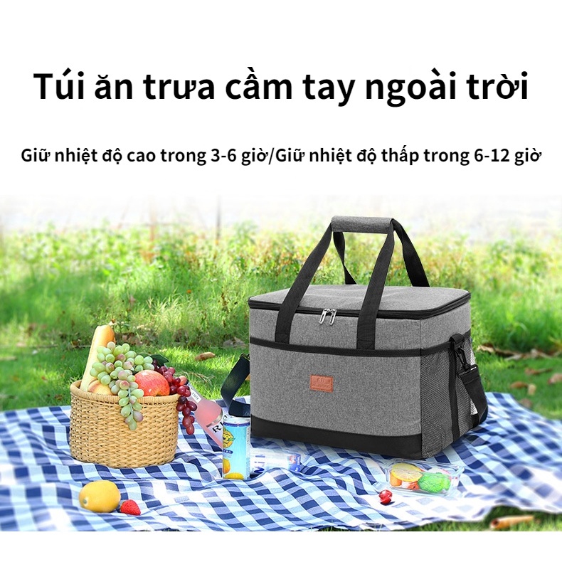 Túi giữ nhiệt 33L Túi ăn trưa，có dây đeo vai，Cầm tay Túi cách nhiệt ，Thích hợp đi làm hoặc cắm trại mang