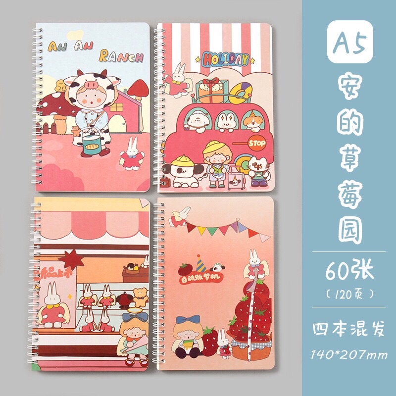 Sổ A5 lò xo bìa cute siêu rẻ