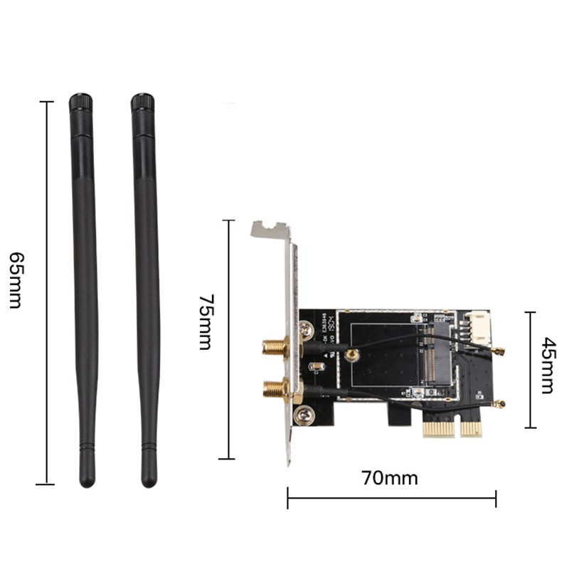 Card Chuyển Đổi Wifi Từ Pci-E X1 Sang M.2 Ngff E-Key