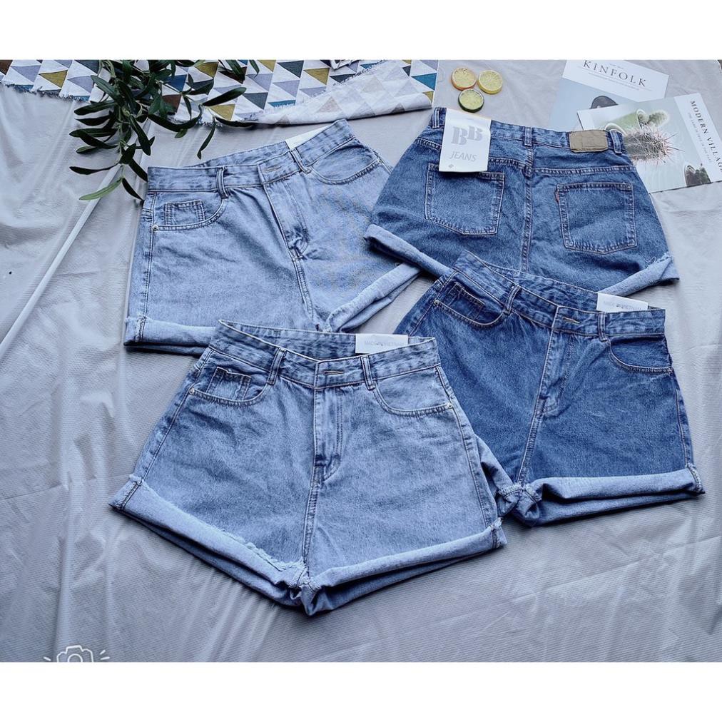 Quần short jean nữ màu xanh đậm từ size 40kg size đại 75kg mẫu trơn quần short lưng cao hàng VNXK - 2KJean ་ ྇