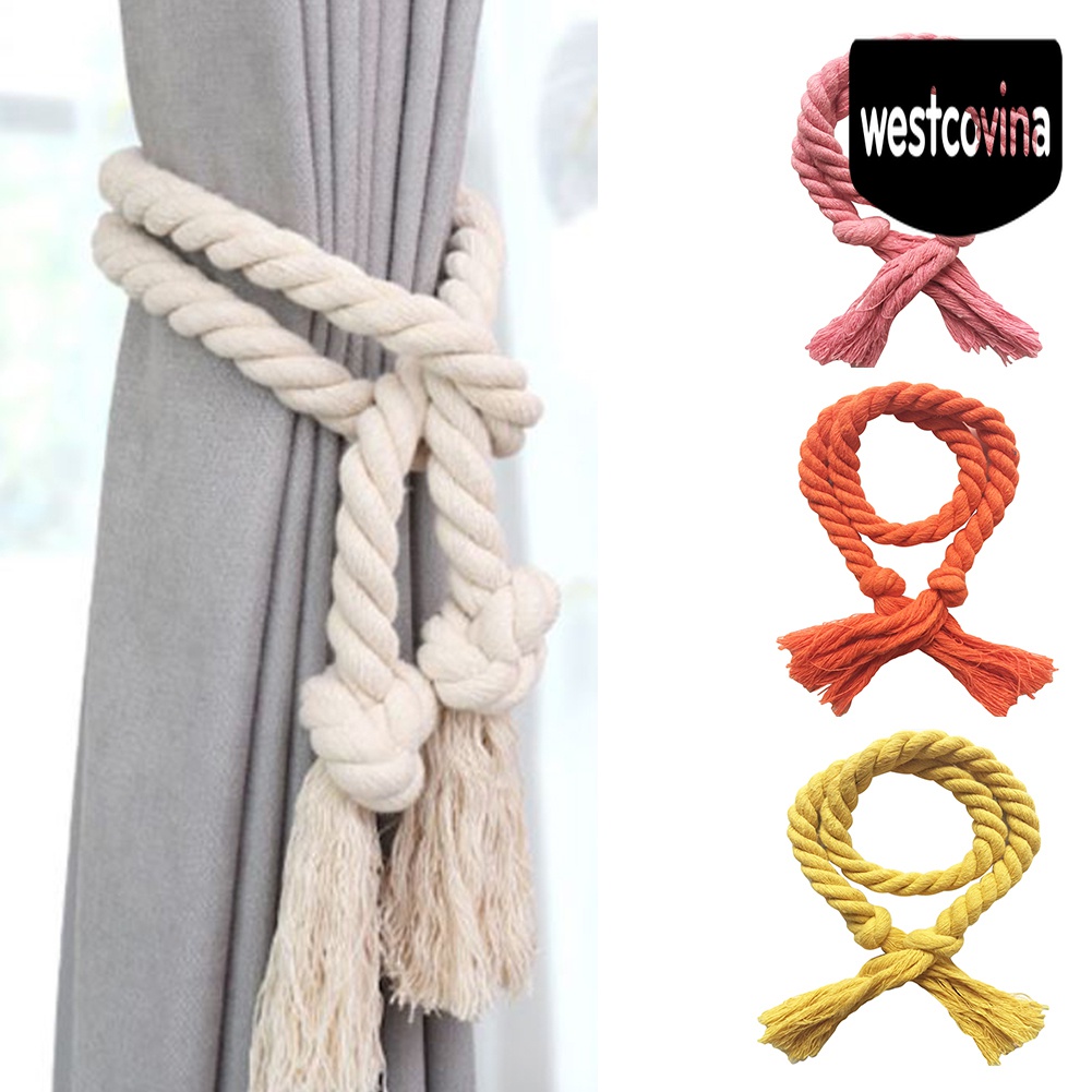 [Hot]☀ Set 2 Dây Thừng Cotton Lanh Dày Dặn Dùng Để Treo Rèm cửa sổ