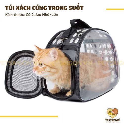 TÚI XÁCH CỨNG TRONG SUỐT CHO CHÓ MÈO