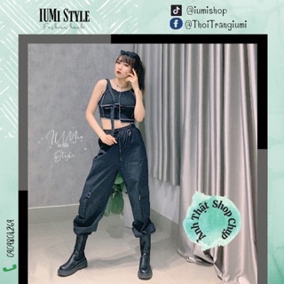 Set đồ nữ thời trang gồm Áo CROPTOP nữ phối quần đa năng ống rộng