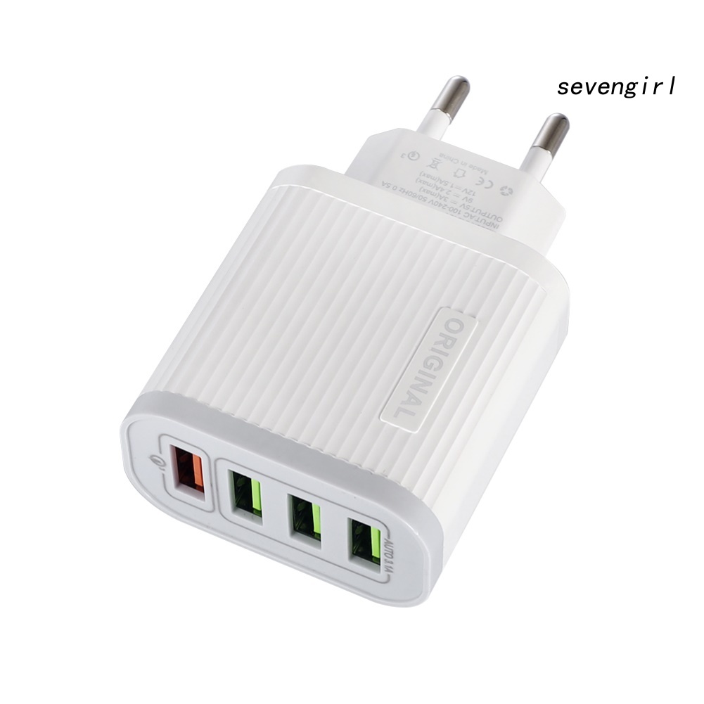 Bộ Sạc Nhanh Qc 3.0 4 Cổng Usb Cho Điện Thoại / Máy Tính Bảng / Mp3