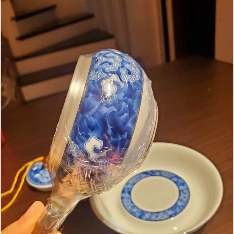 Bộ ấm kèm thuyền trà nạm bách kiêủ Nhật, ấm trà đường vũ tráng bạc