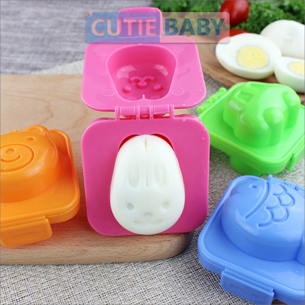Khuôn làm cơm/bánh Cutiebaby ép/nặn/in cơm nắm, tạo hình thú gấu, cá, thỏ - Đồ dùng ăn dặm cho bé trai, gái, trẻ