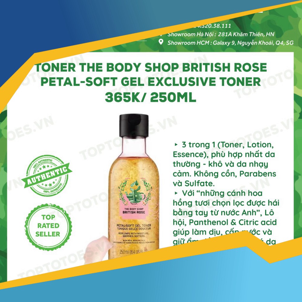 MÙA HÈ SALE HOT Toner The Body Shop British Rose Petal-soft Gel Exclusive dưỡng ẩm, làm da căng mịn, hồng hào MÙA HÈ SAL
